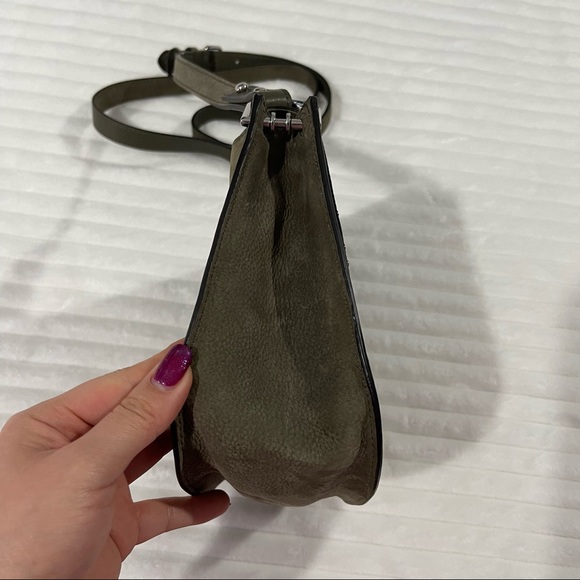 Rebecca Minkoff Stargazing Saddle Green Nubuck Leather Cross Body Bag - Picture 15 of 15
